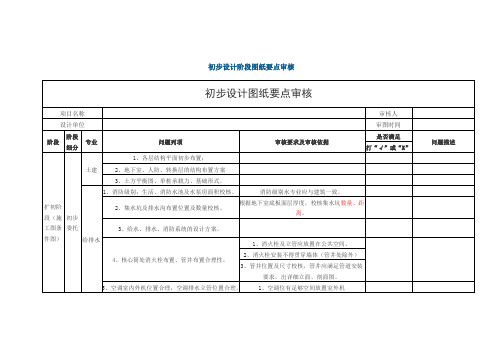 初步设计阶段图纸要点审核