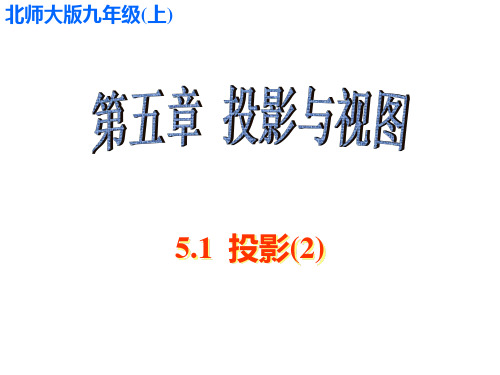 北师大新版九年级上数学 课件：5.1 投影(2)