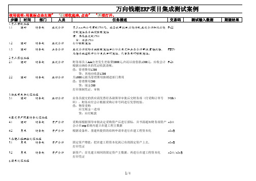 126万向钱潮SAP-ERP实施全套项目资料-系统实现-集成测试-集成测试案例-FICO