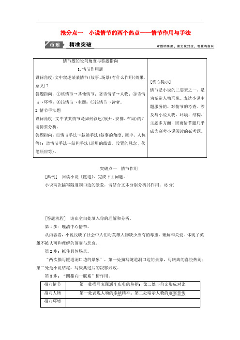 (高考复习专题资料)2020年高考语文高分技巧二轮复习专题三抢分点一小说情节的两个热点