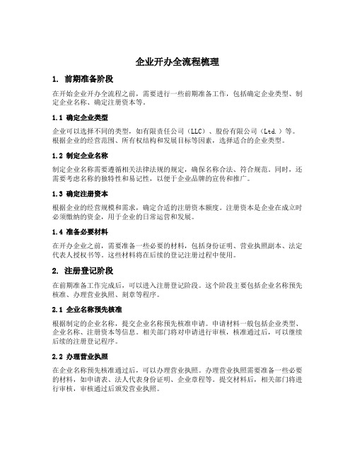 会同部门梳理企业开办全流程