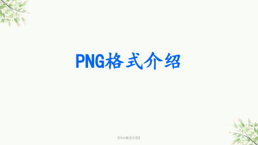 《PNG格式介绍》课件