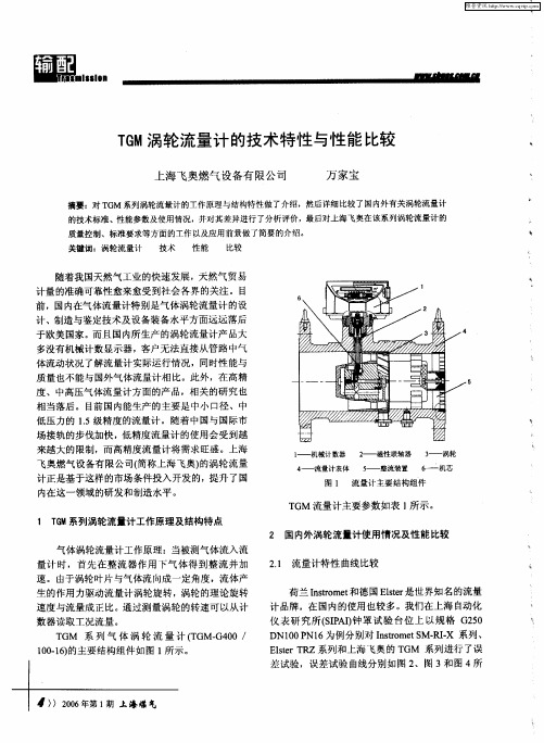 TGM涡轮流量计的技术特性与性能比较