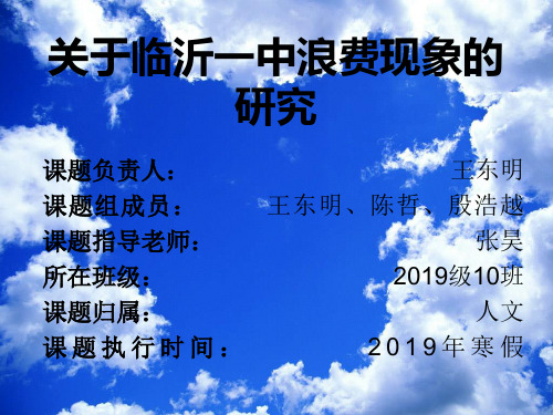 山东高中研究性学习报告展示ppt