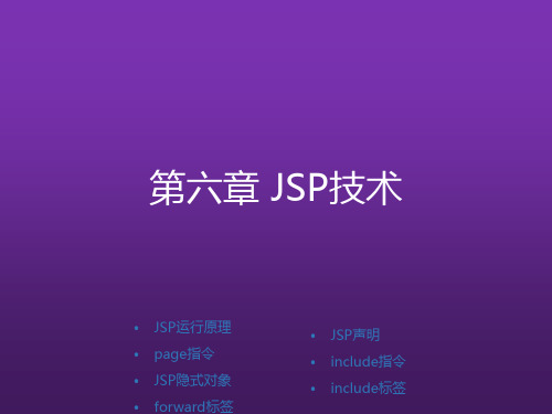 Java Web程序设计任务教程第6章 JSP技术