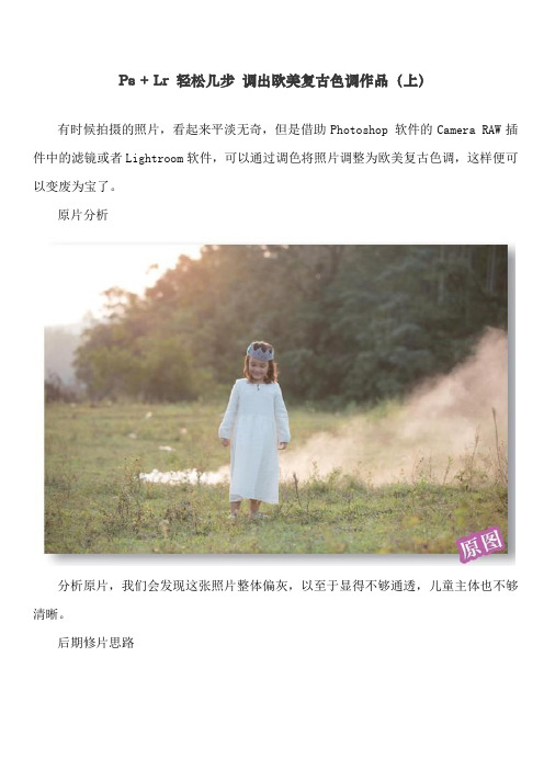 Ps + Lr 轻松几步 调出欧美复古色调作品(上)总结