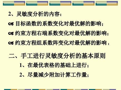 运筹学24灵敏度分析