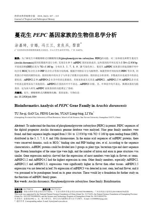 蔓花生PEPC基因家族的生物信息学分析