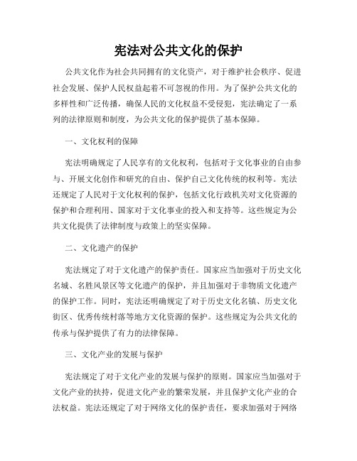 宪法对公共文化的保护