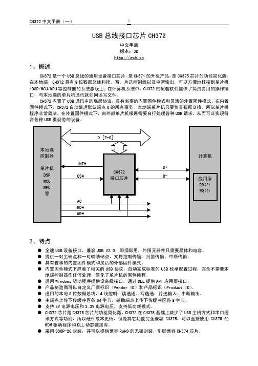 USB 总线接口芯片CH372