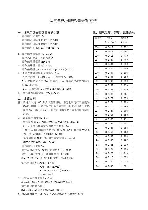 溴化锂直燃机烟气余热利用计算方法