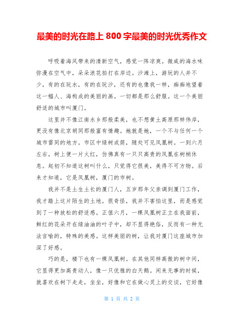 最美的时光在路上800字最美的时光优秀作文