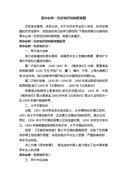 高中必修一历史知识结构框架图