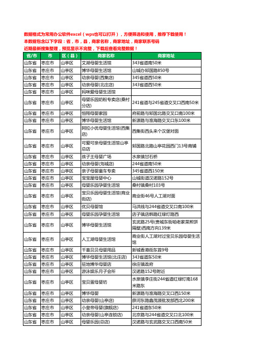 2020新版山东省枣庄市山亭区月子服务工商企业公司商家名录名单黄页联系号码地址大全30家