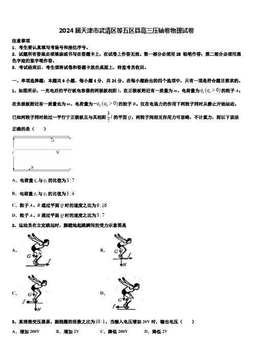 2024届天津市武清区等五区县高三压轴卷物理试卷含解析