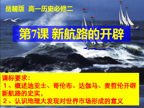 岳麓书社版高中历史必修二2.7《新航路的开辟》