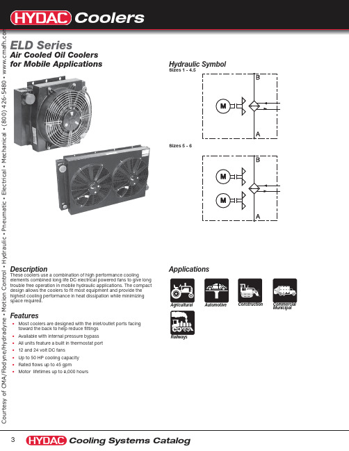 CMA Flodyne Hydradyne ELD Series 移动应用型空气冷化油冷器说明说明书