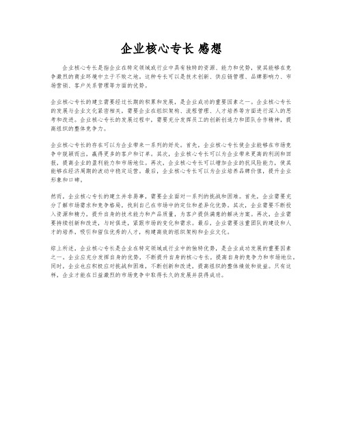 企业核心专长 感想