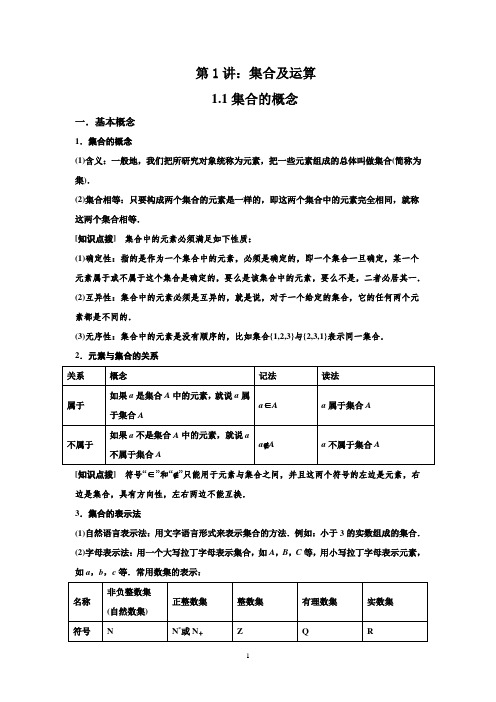 集合及运算章节复习