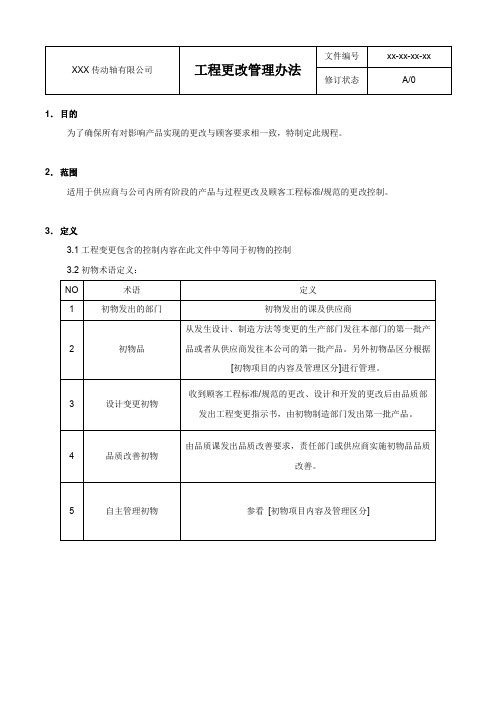 工程更改管理办法