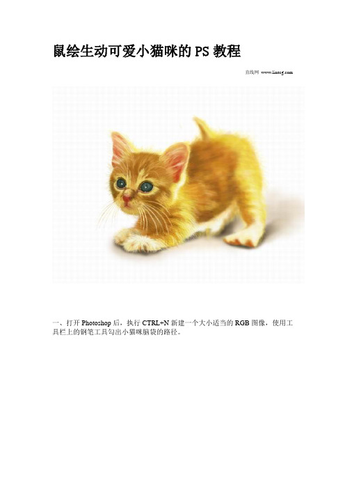 鼠绘生动可爱小猫咪的PS教程