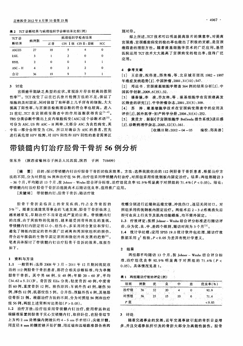 带锁髓内钉治疗胫骨干骨折56例分析