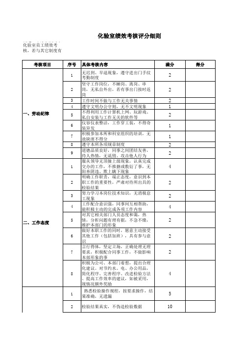 化验室绩效评分细则.xls