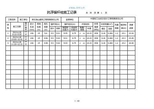 [LX]抗浮锚杆桩施工记录809