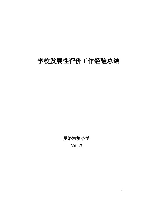 11-12--曼洛河坝小学发展性评价工作经验总结