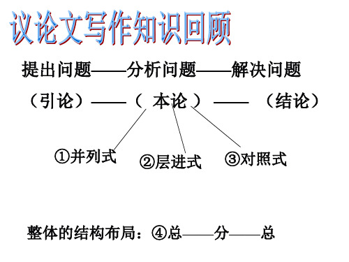 2023届高考作文复习-如何写议论文主体段落优质课件59张