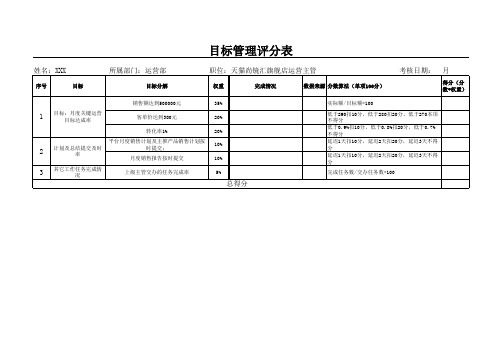 员工OKR考核表