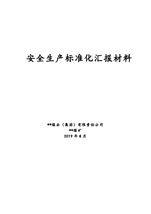 煤矿安全生产标准化检查迎检汇报材料