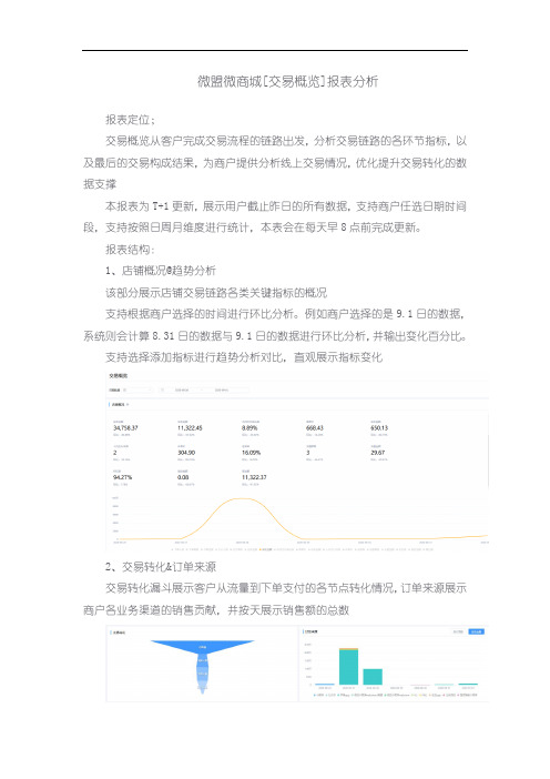 微盟微商城[交易概览]报表分析