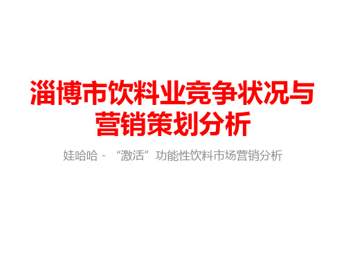 娃哈哈-“激活”功能性饮料 市场营销分析