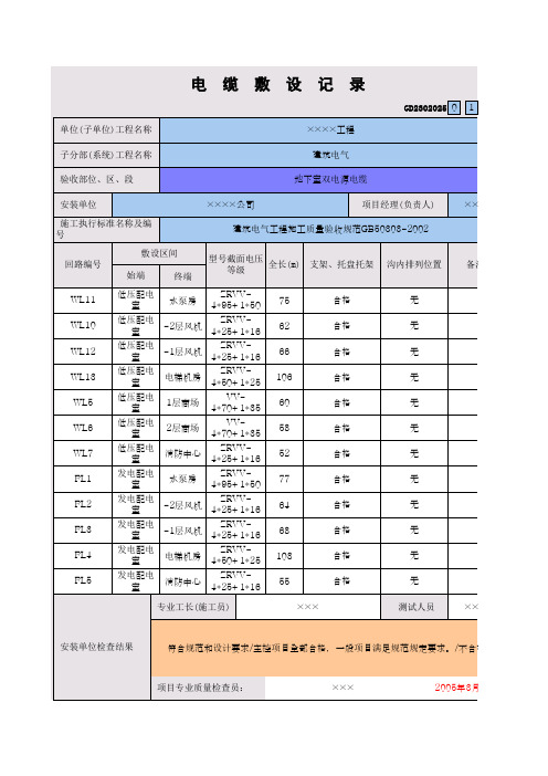 01 电缆敷设记录GD2302025