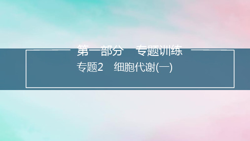 新教材2024届高考生物考前冲刺刷题第1部分专题训练专题2细胞代谢一课件