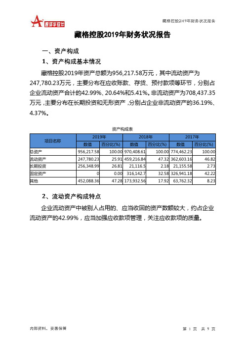 藏格控股2019年财务状况报告