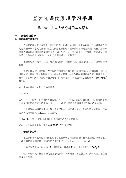 直读光谱仪原理学习手册