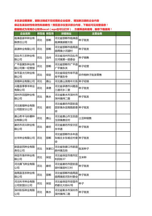 新版河北省种业工商企业公司商家名录名单联系方式大全60家