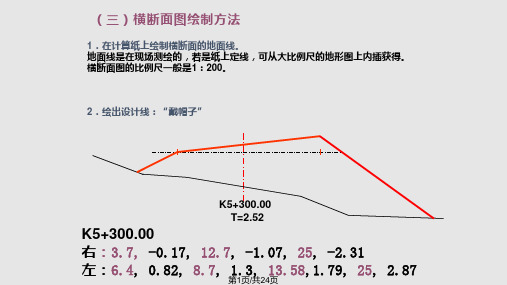 横断面戴帽子土石方计算PPT课件