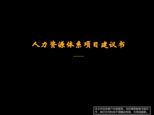 人力资源体系项目建议书精品PPT课件