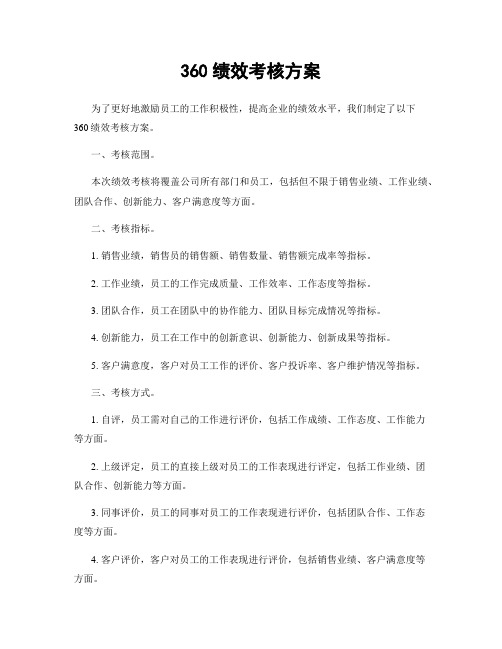 360绩效考核方案