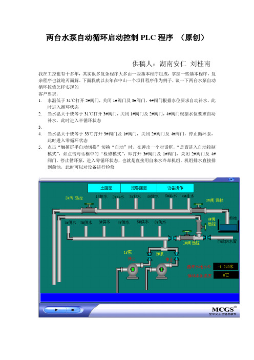 两台水泵自动循环启动控制PLC程序