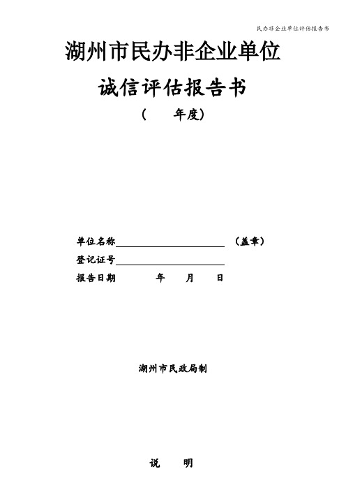 民办非企业单位评估报告书