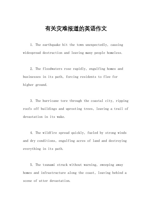 有关灾难报道的英语作文