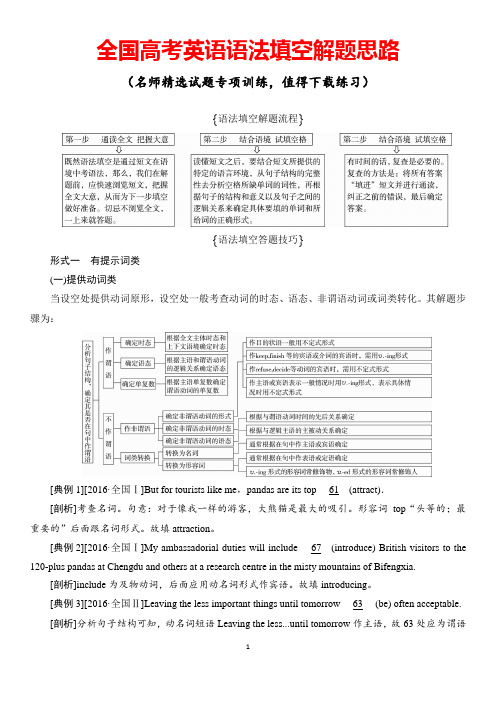 2019年高考英语语法填空解题思路