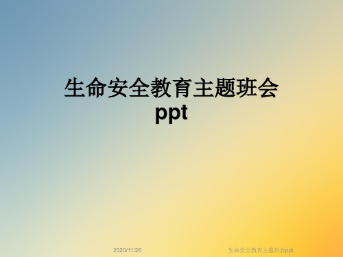 生命安全教育主题班会ppt