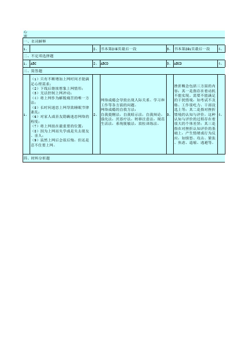 心理与健康书本答案页码