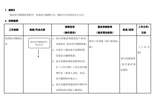 中奥物业高空抛物处理流程