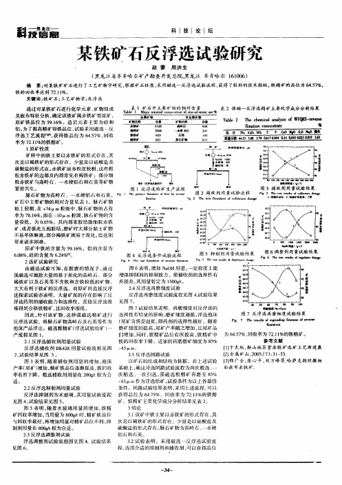 某铁矿石反浮选试验研究